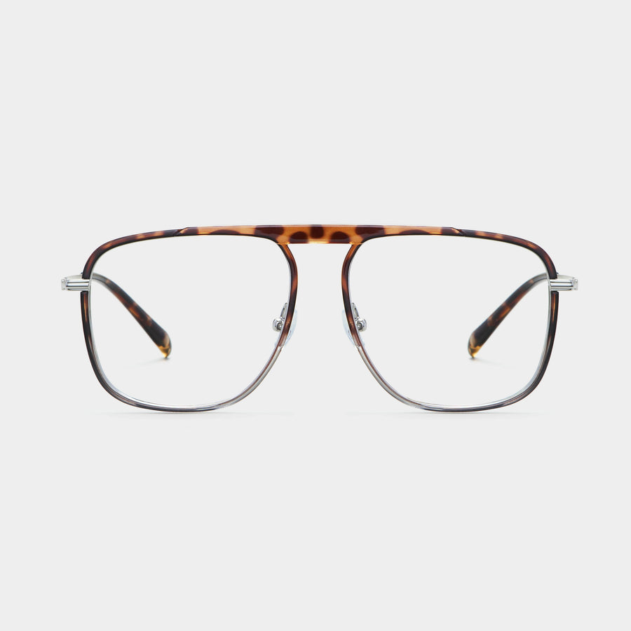 Gradient tortoise-shell transparent grey|silver